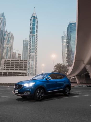 MG ZS Blue Side View